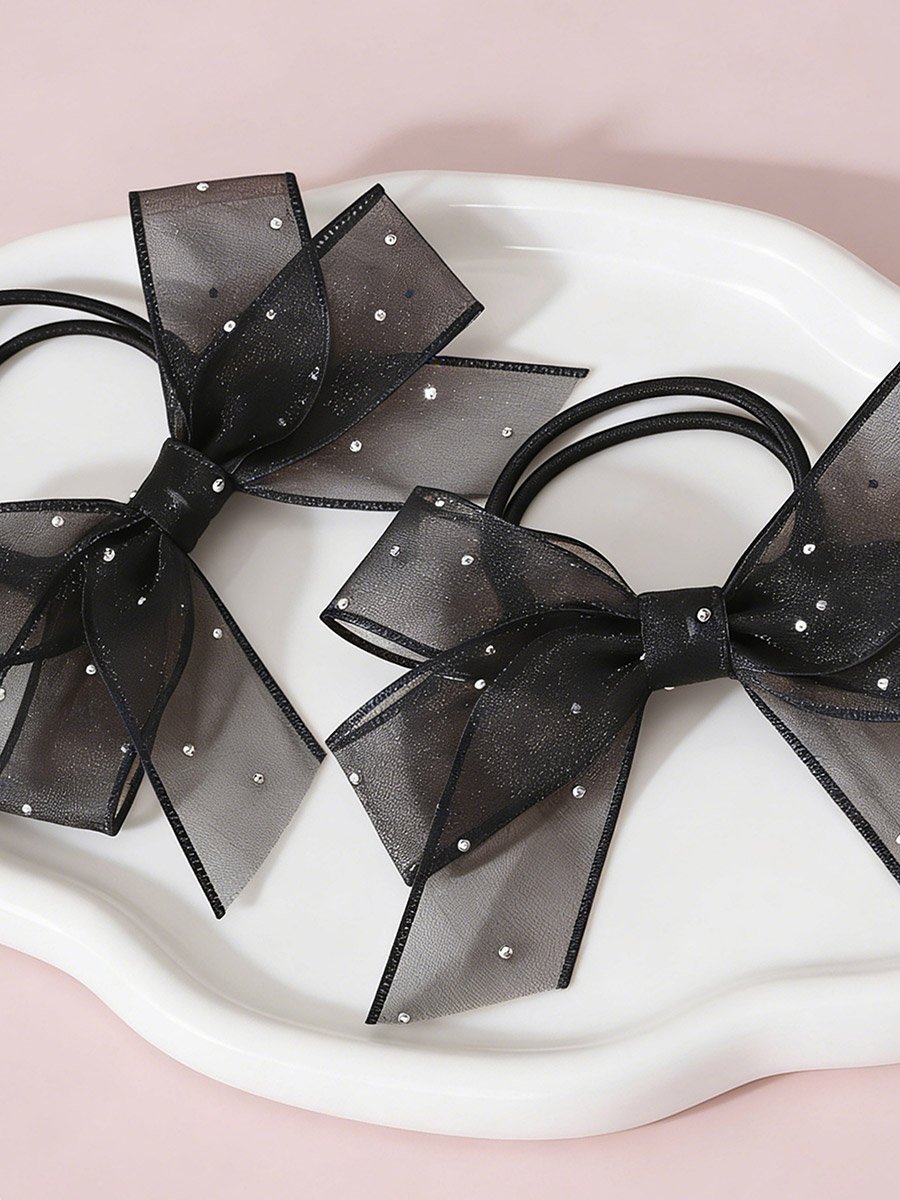 Pack of 2 - Black Bow Hair Ties