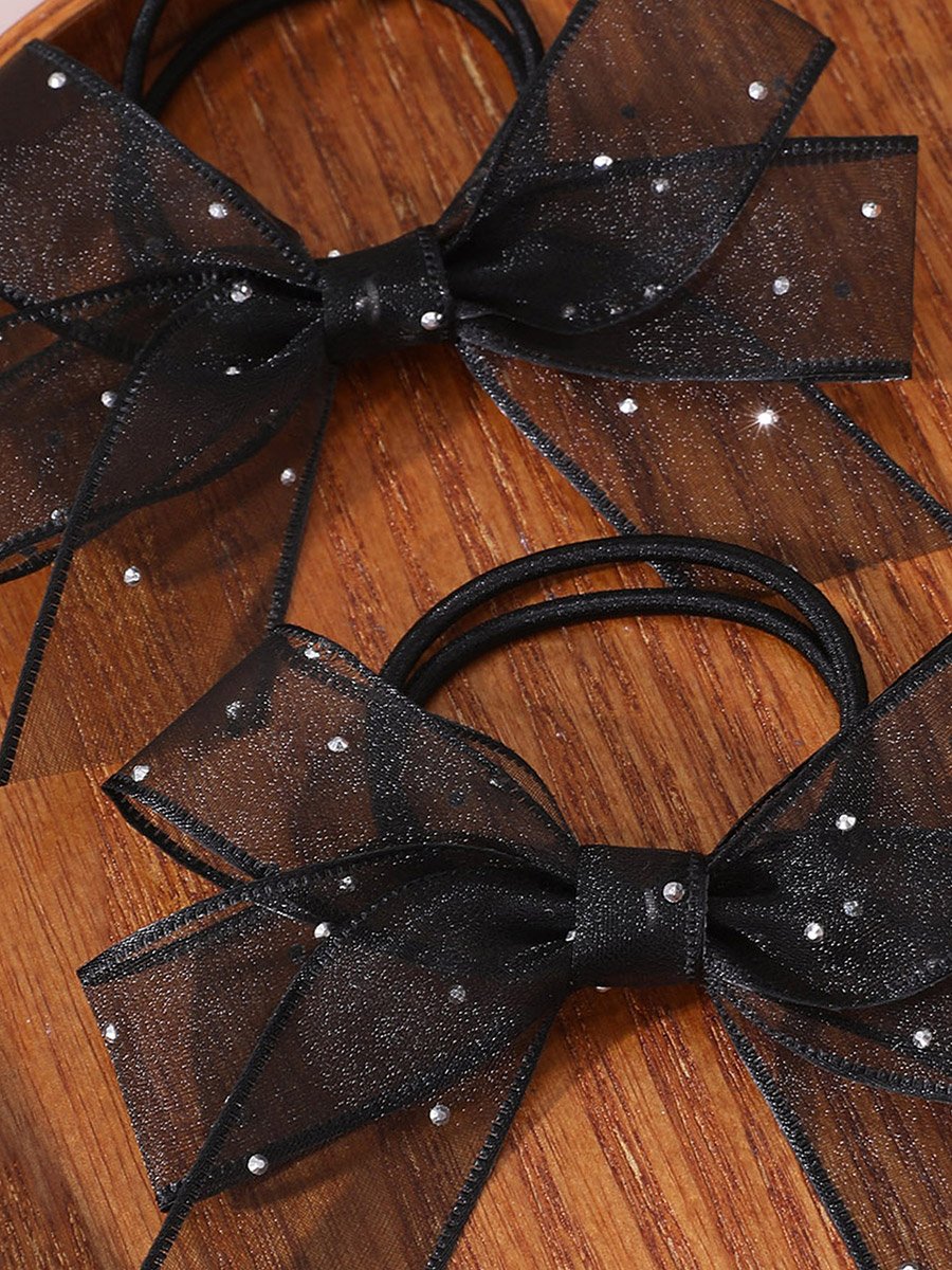 Pack of 2 - Black Bow Hair Ties