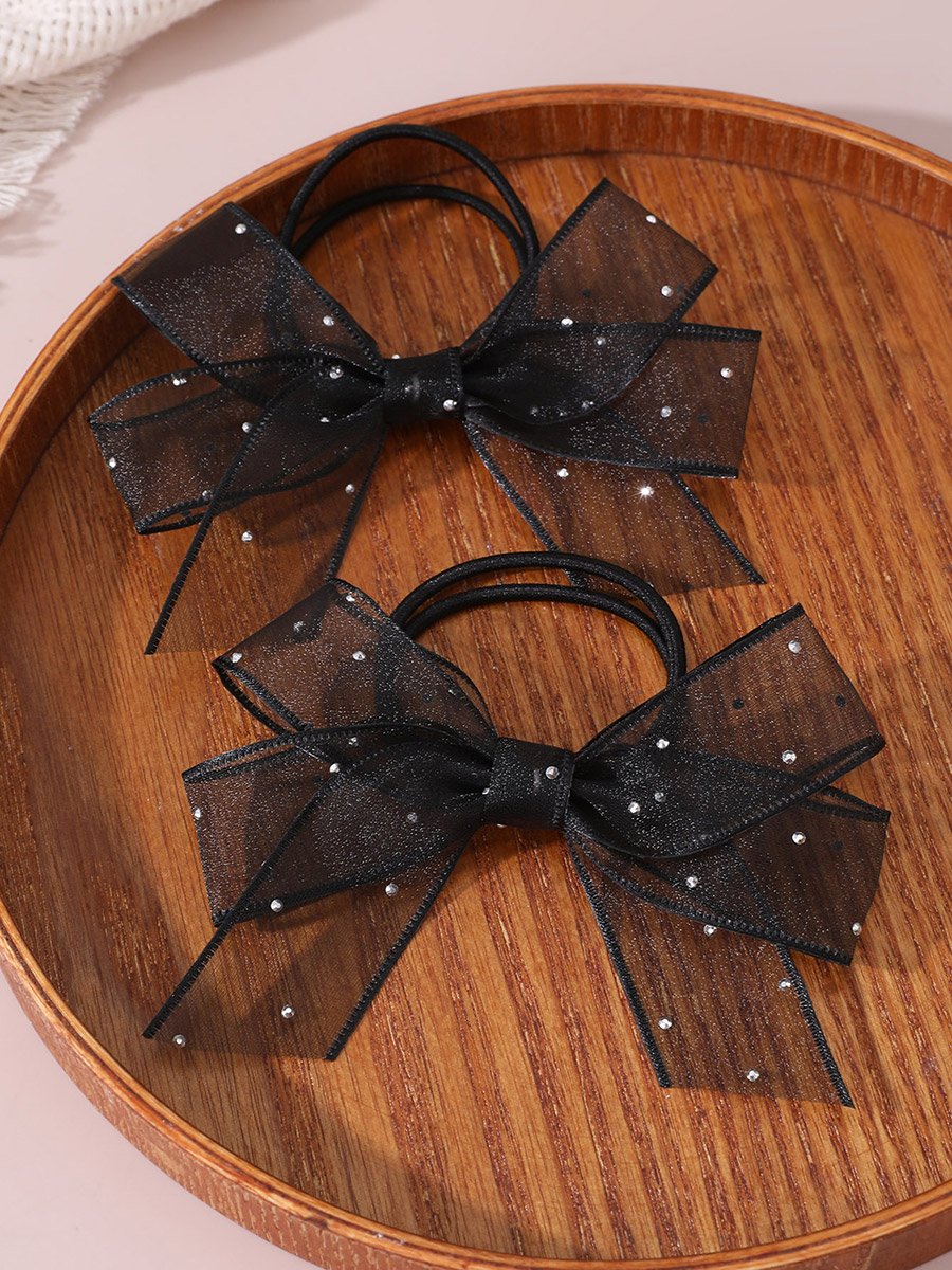 Pack of 2 - Black Bow Hair Ties