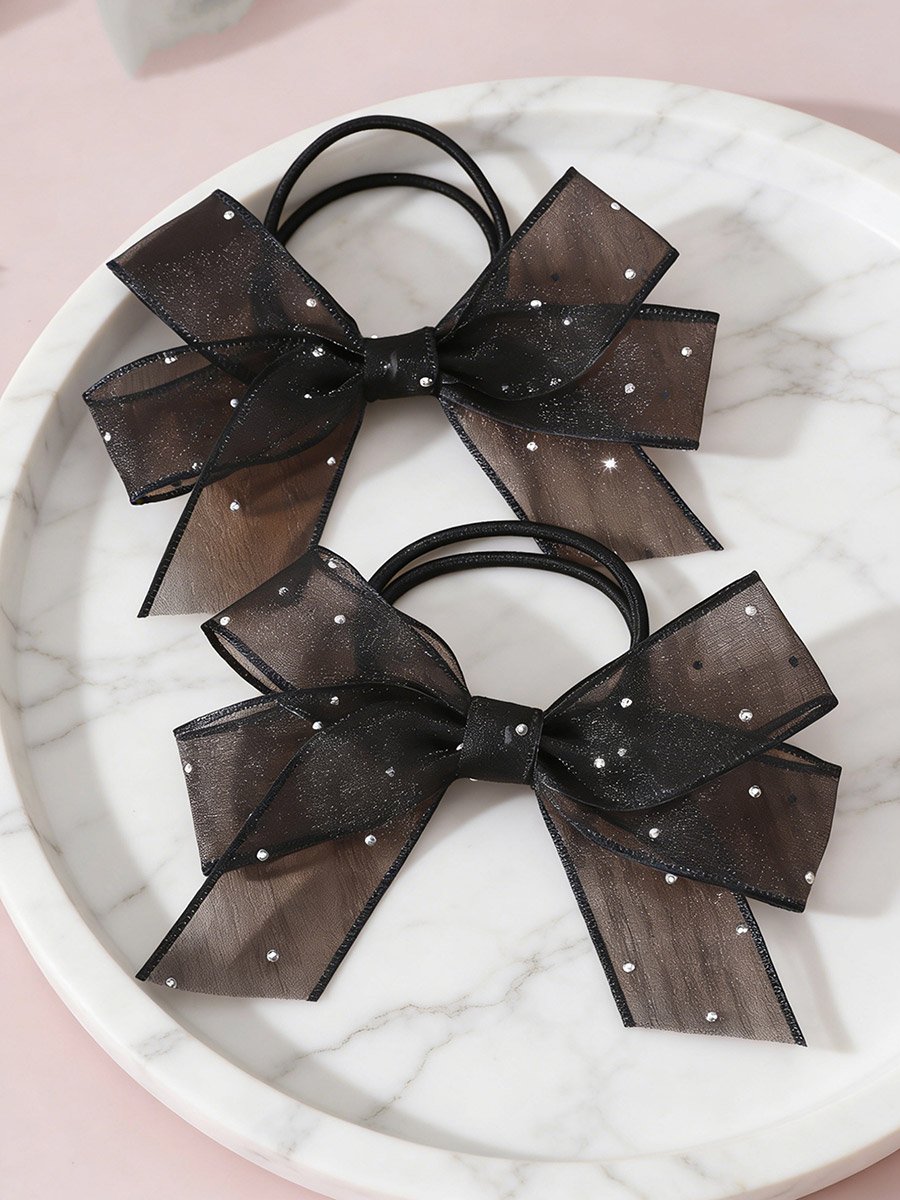 Pack of 2 - Black Bow Hair Ties
