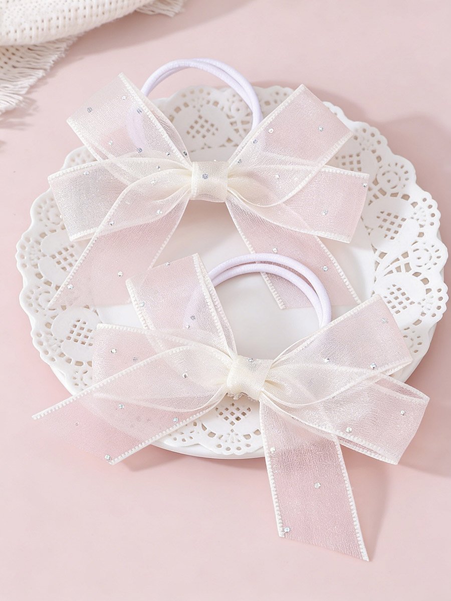 Pack of 2 - Cream Bow Hair Ties