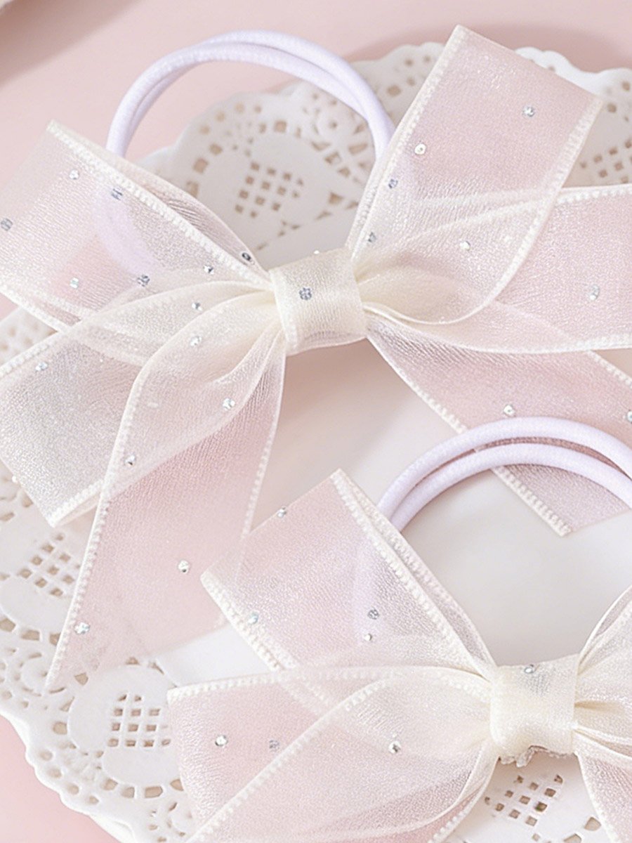 Pack of 2 - Cream Bow Hair Ties