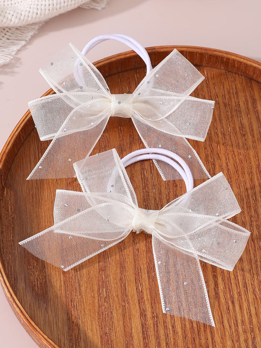 Pack of 2 - Cream Bow Hair Ties