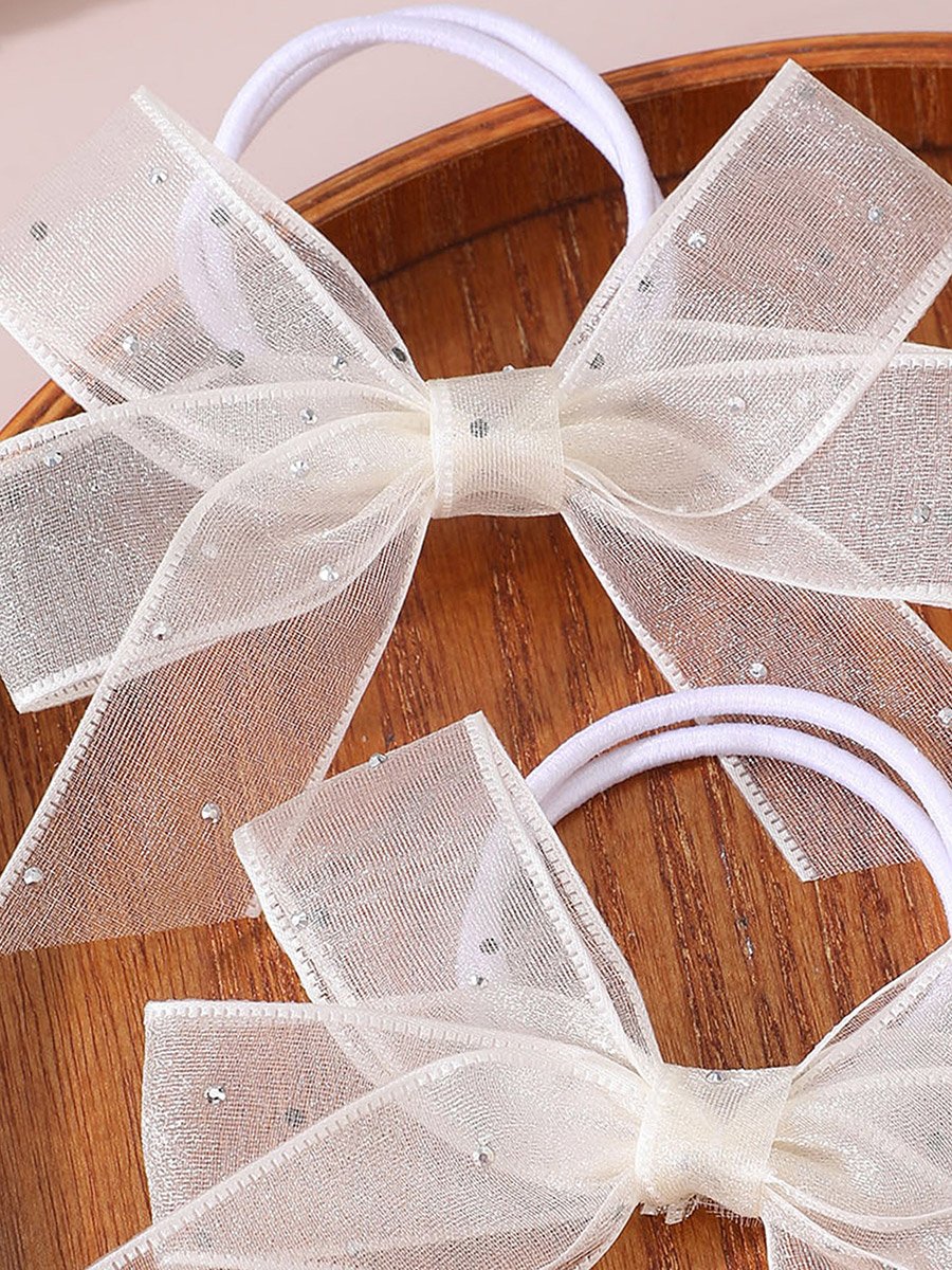 Pack of 2 - Cream Bow Hair Ties