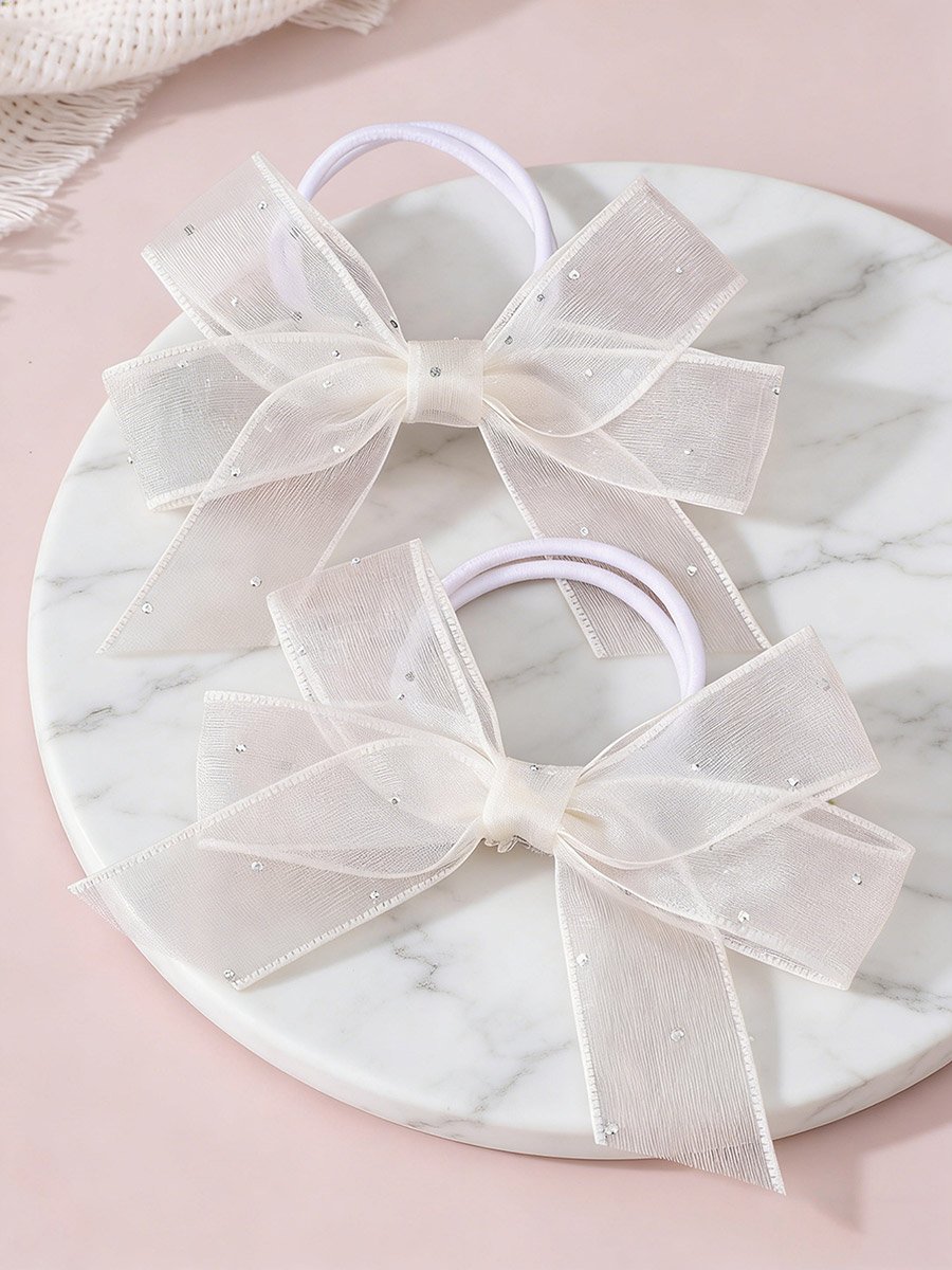 Pack of 2 - Cream Bow Hair Ties