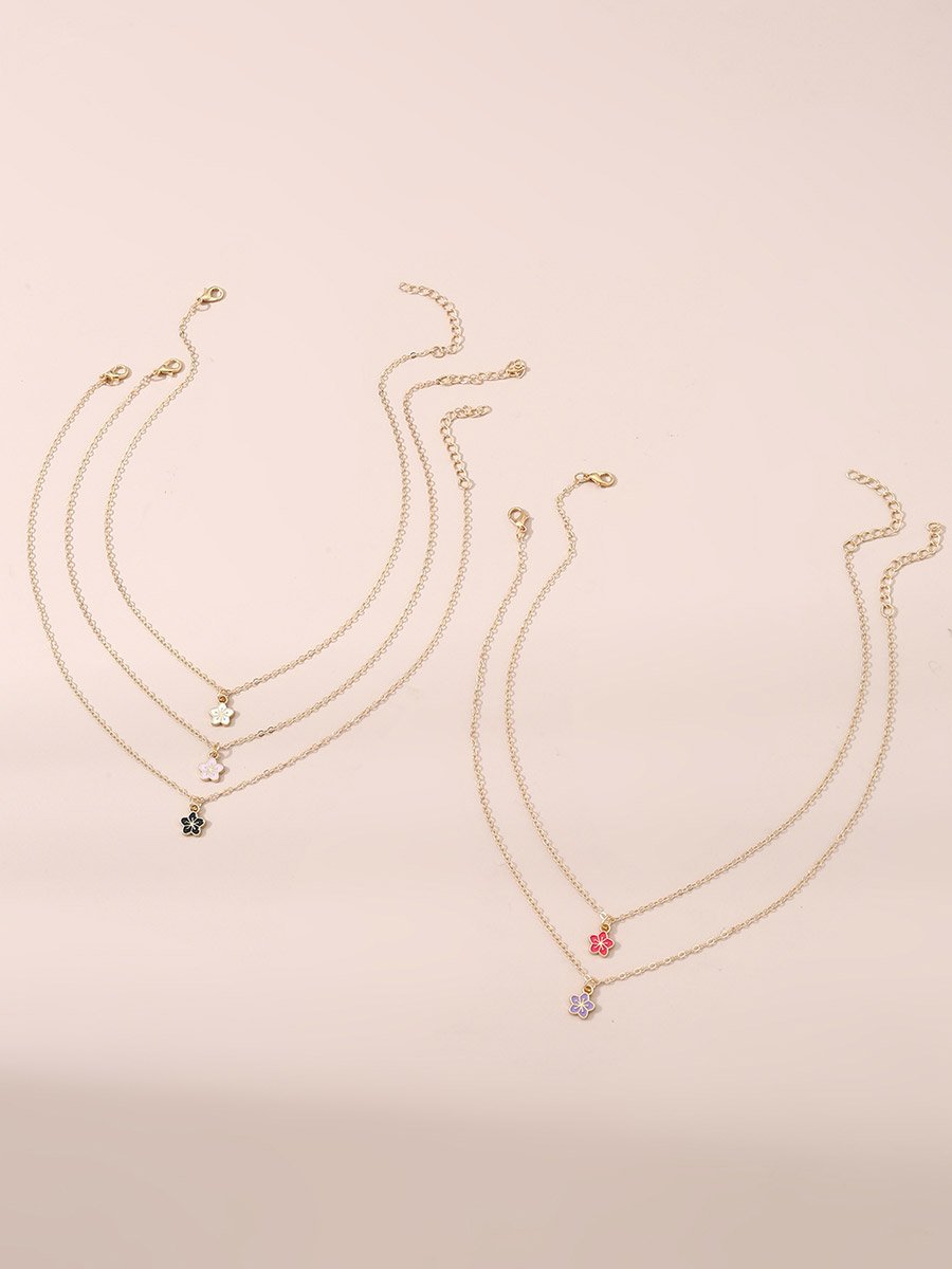 Pack of 5 - Flower Pendant Necklace