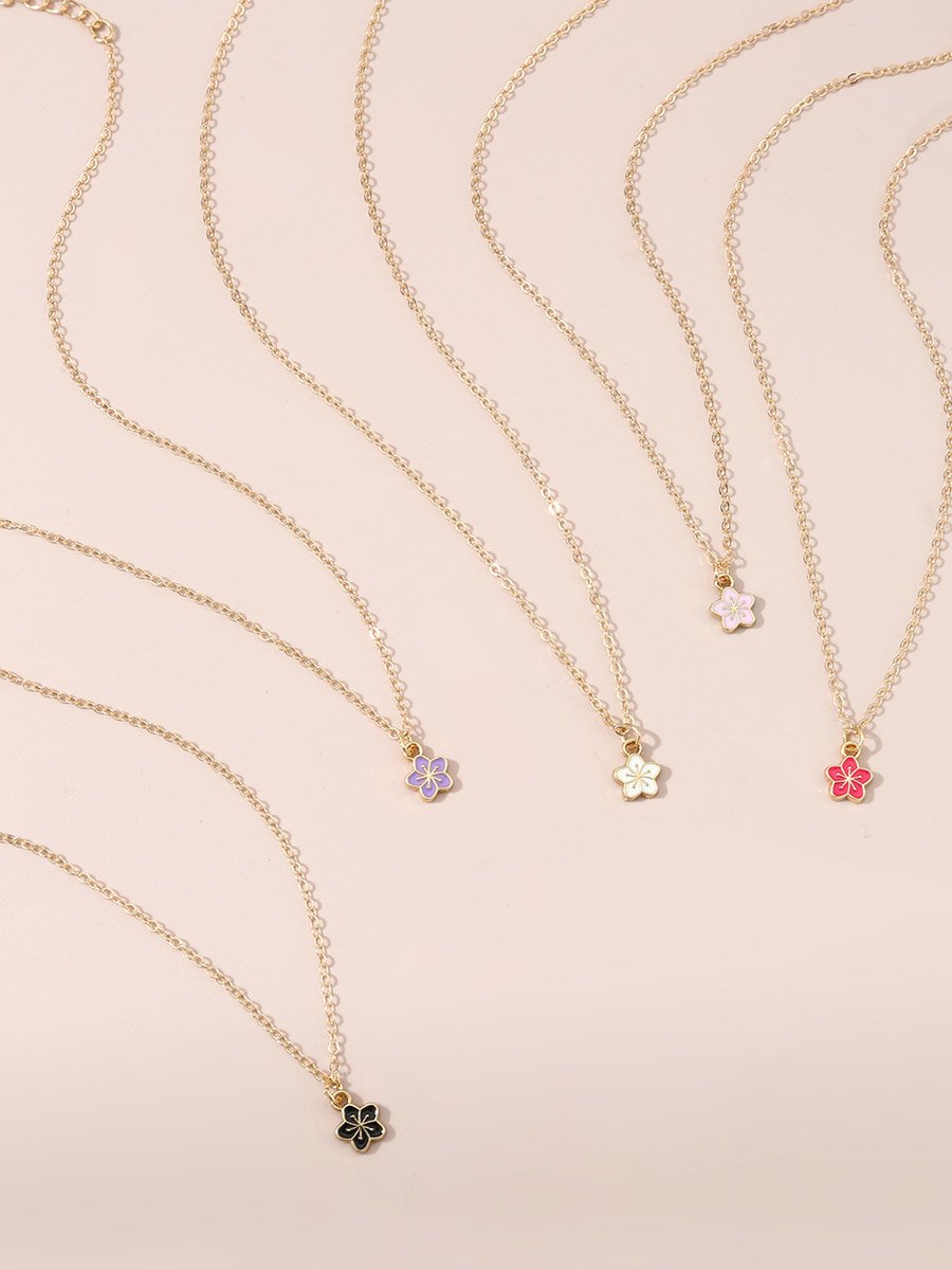 Pack of 5 - Flower Pendant Necklace