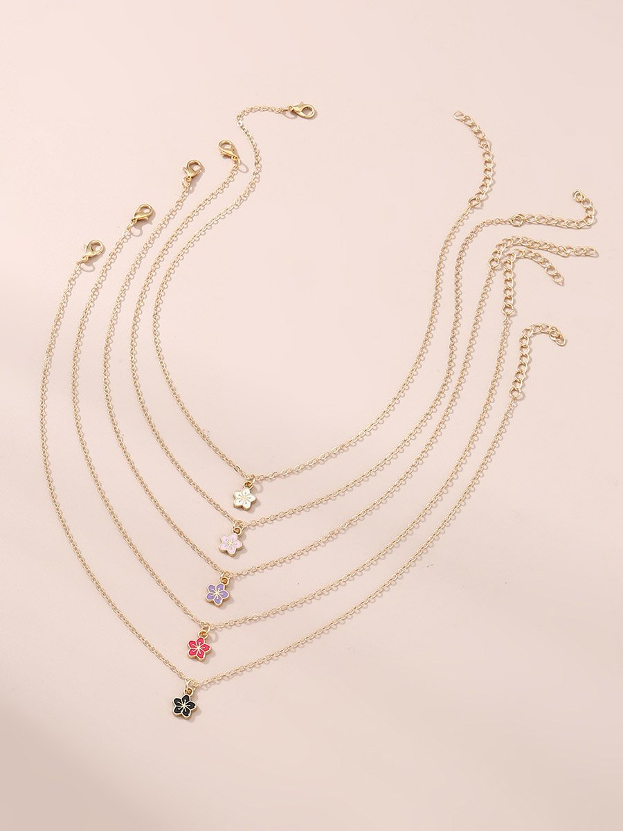 Pack of 5 - Flower Pendant Necklace