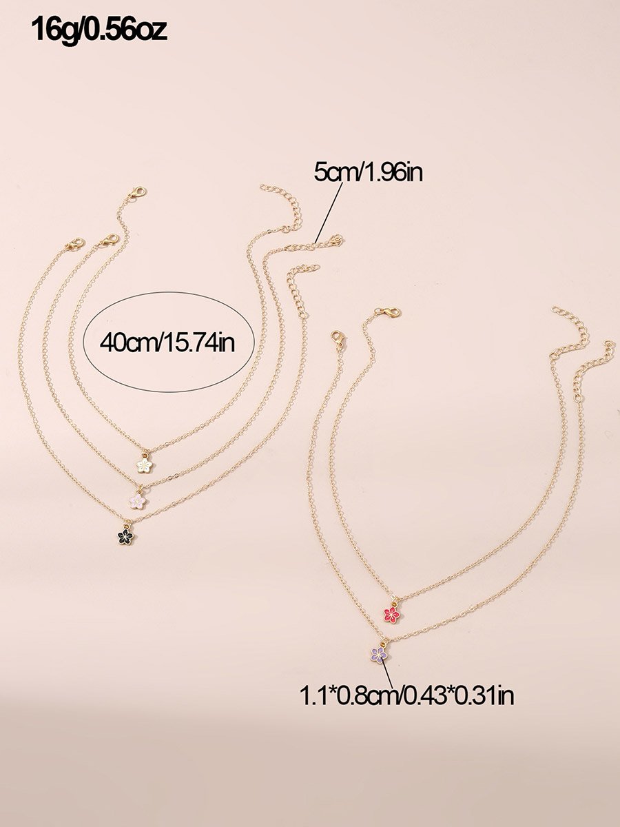 Pack of 5 - Flower Pendant Necklace