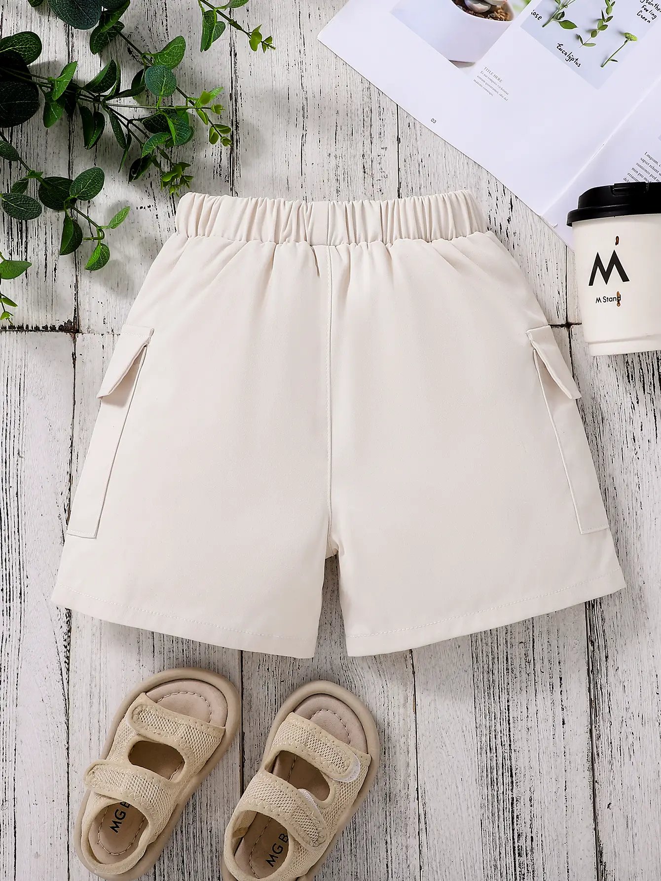 Kids Beige Cargo Shorts