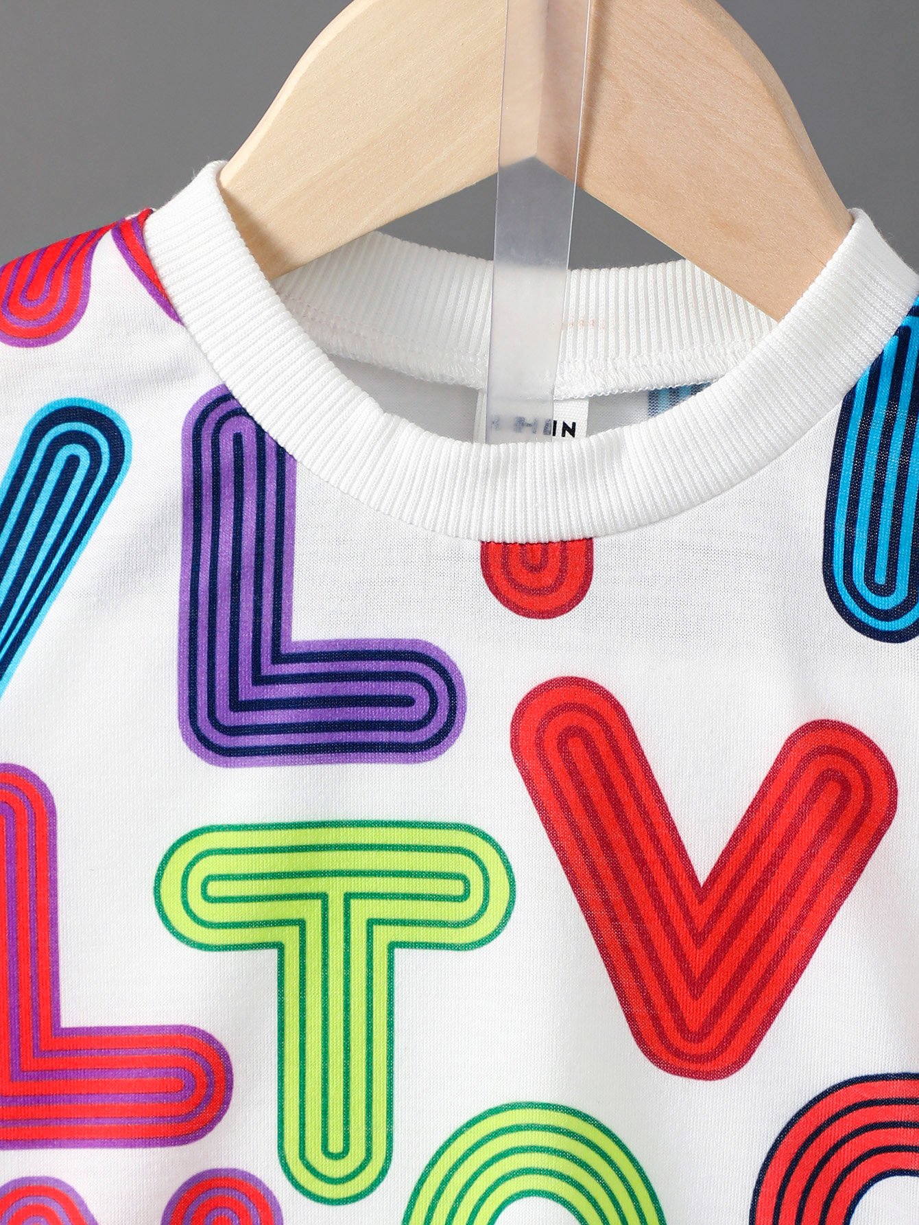Boys Colorful Letter Print T-Shirt and Shorts Set