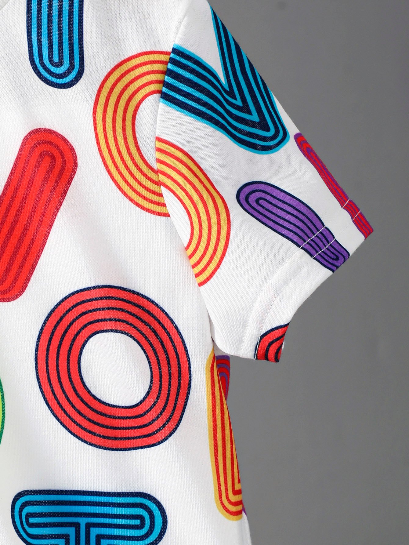Boys Colorful Letter Print T-Shirt and Shorts Set