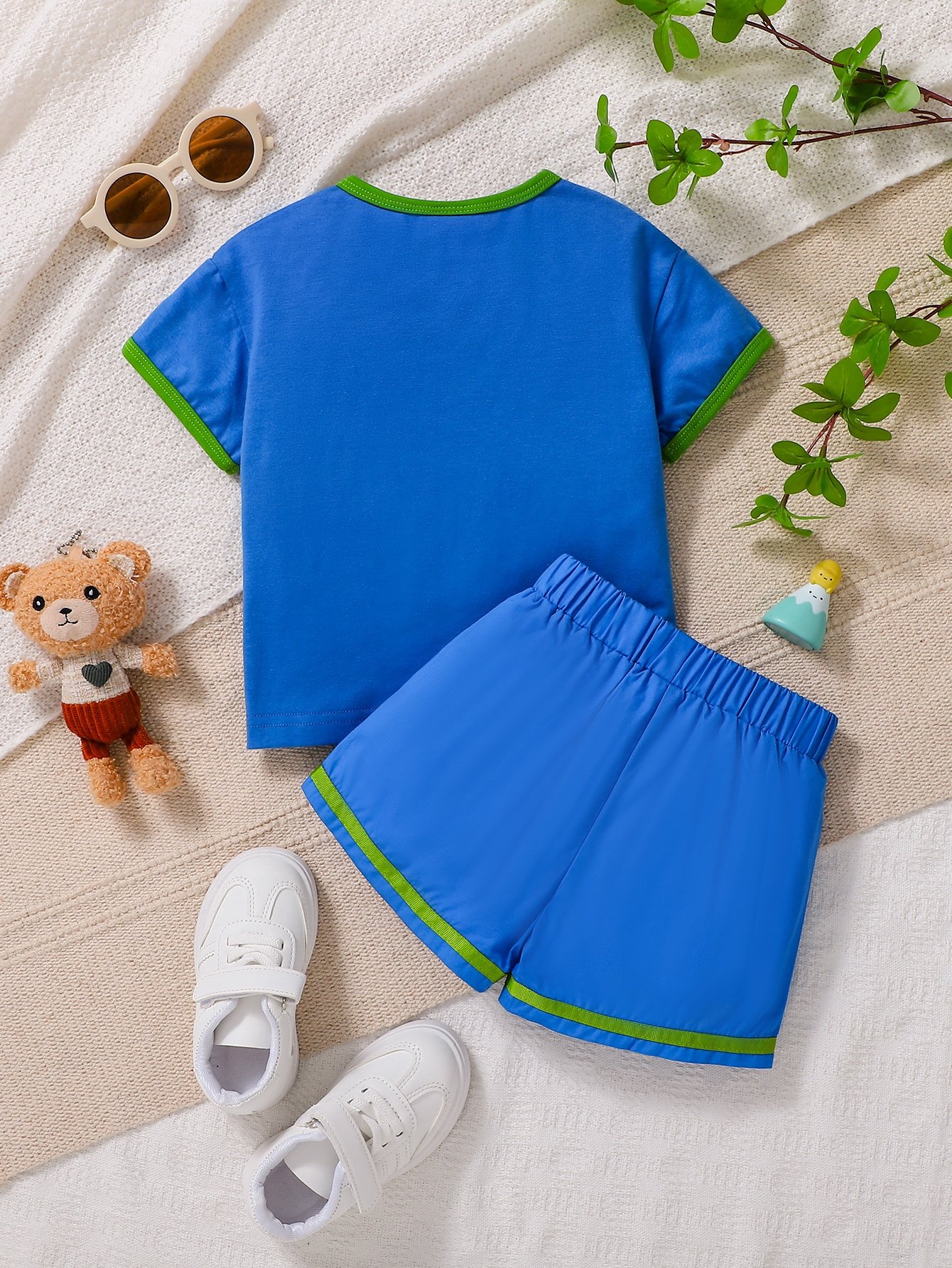 Boys Embroidered Patch T-Shirt and Shorts Set