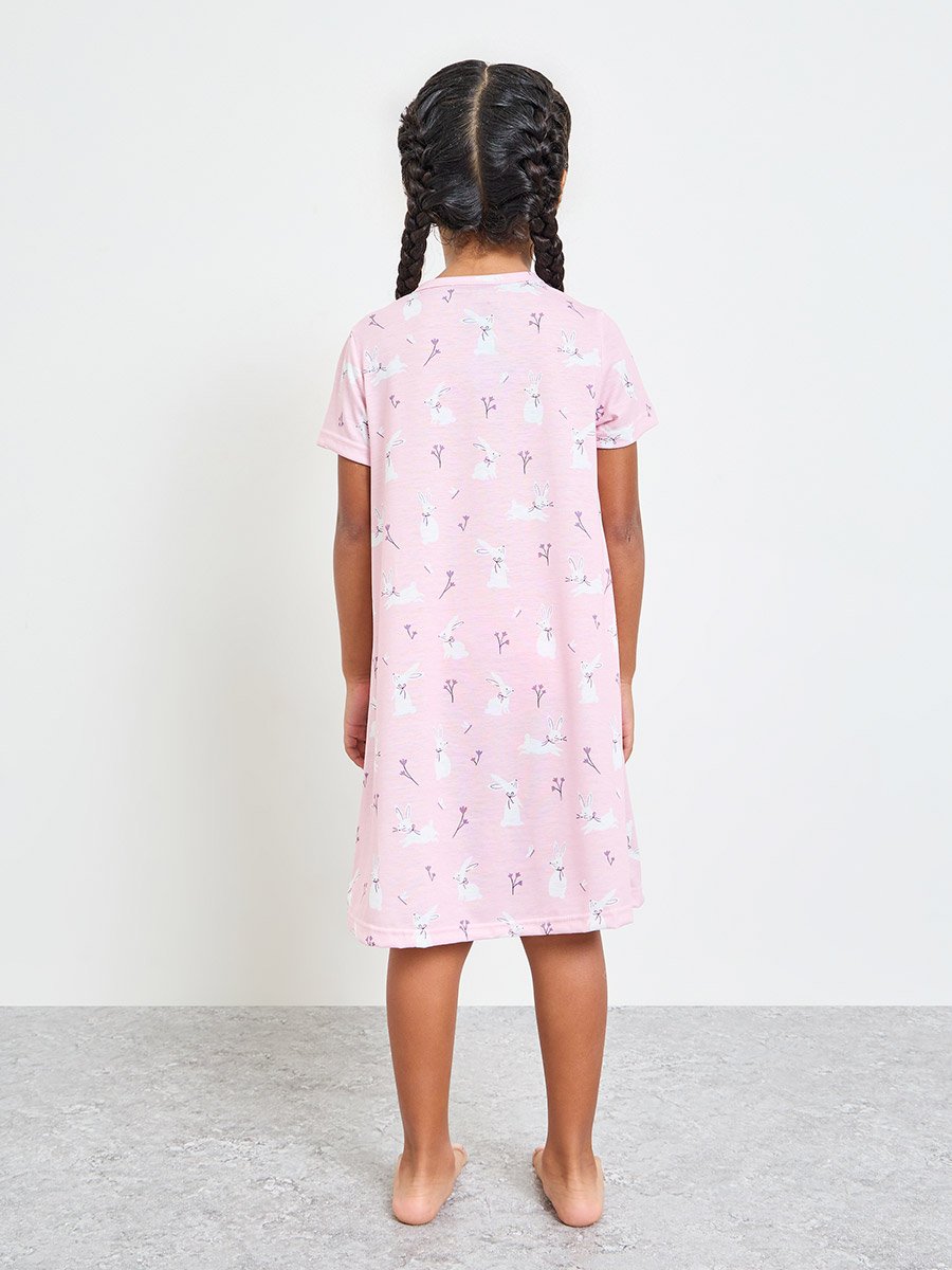 Pack of 2 - Girls Printed Short Sleeve Nightdress