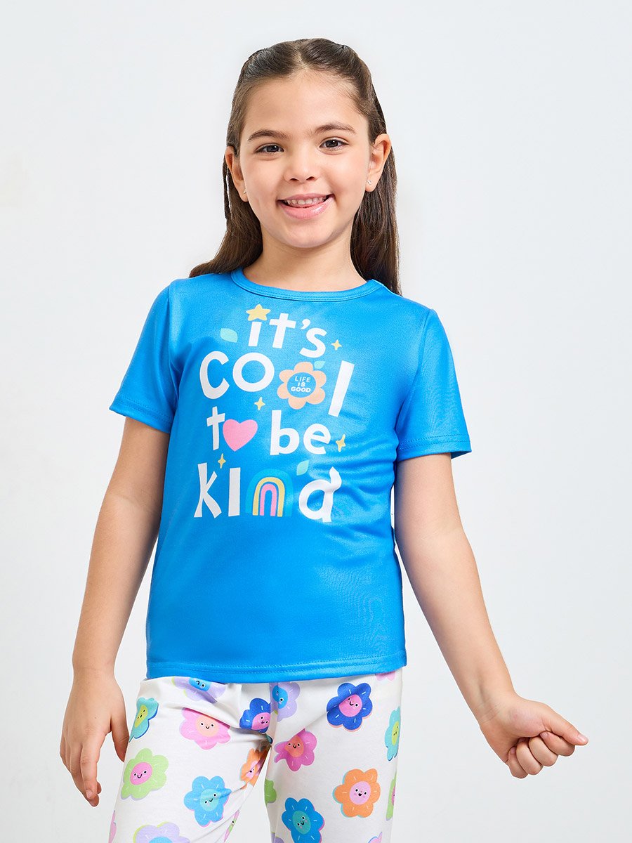 Girls Daisy Print T-Shirt and Pants Pyjama Set