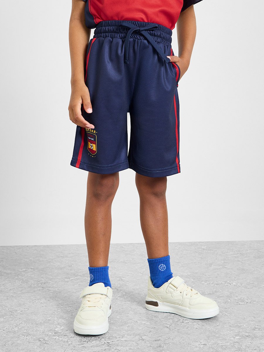 Kids Spain Print Jersey T-Shirt and Shorts Football Set