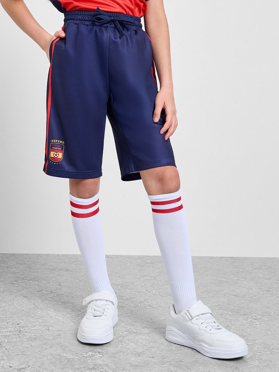Teens Spain Print Jersey T-Shirt and Shorts Football Set