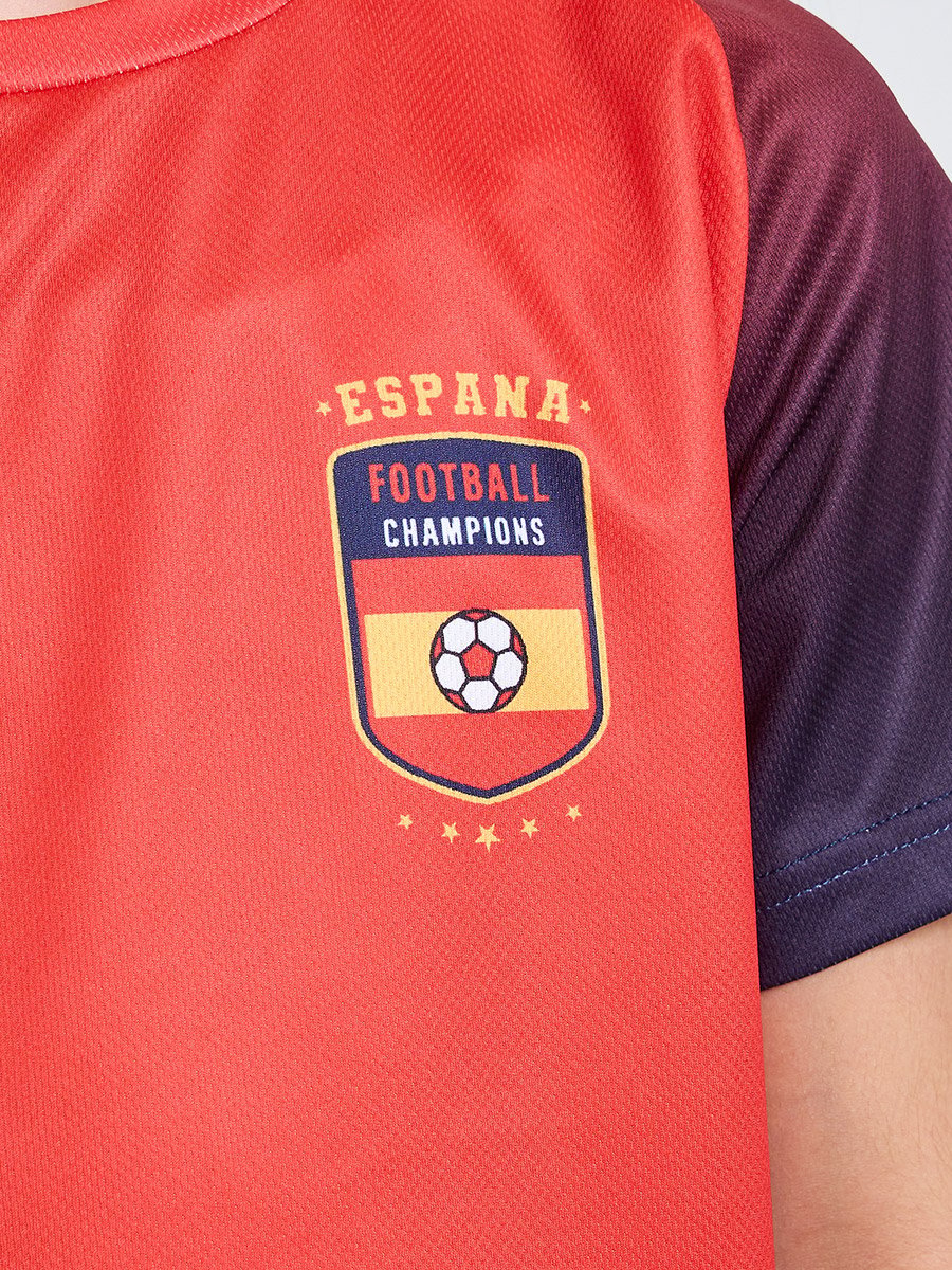 Teens Spain Print Jersey T-Shirt and Shorts Football Set
