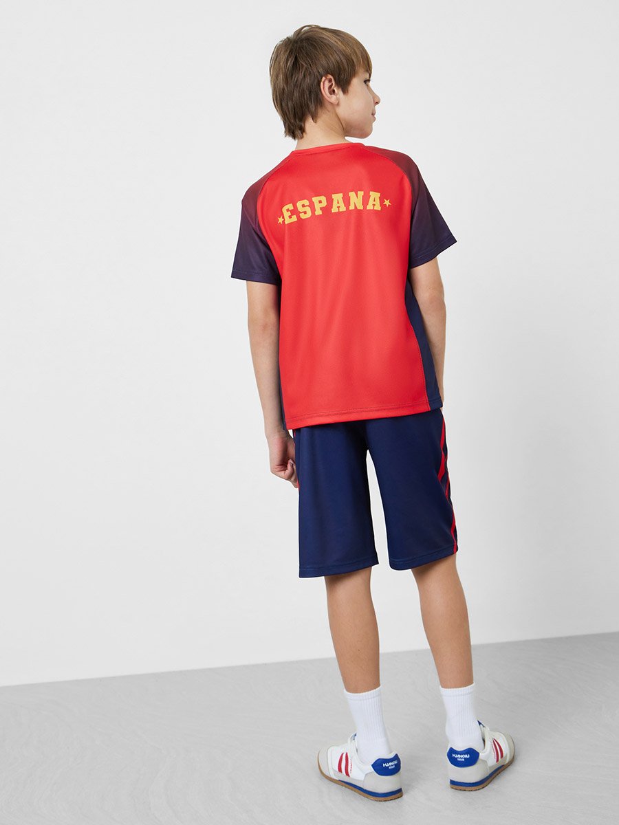 Teens Spain Print Jersey T-Shirt and Shorts Football Set