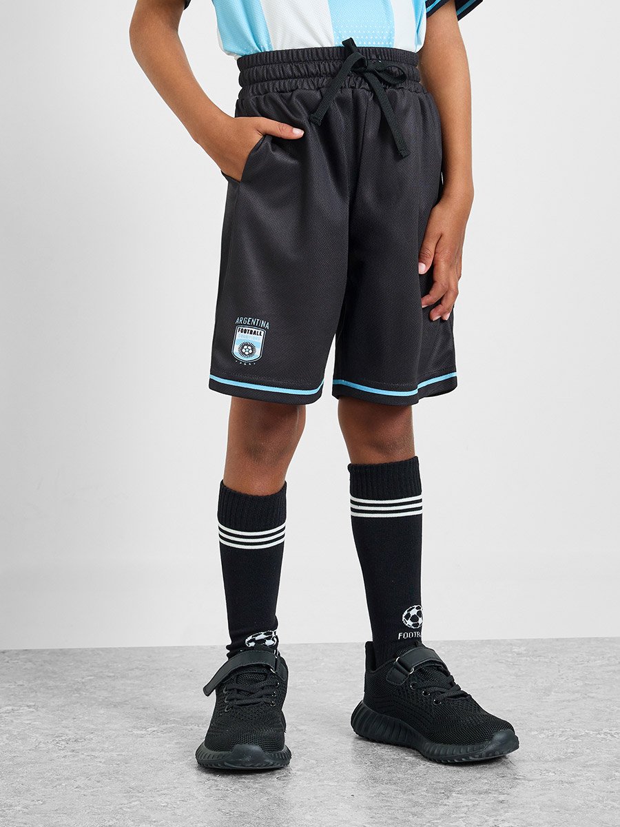 Kids Argentina Jersey Polo T-Shirt and Shorts Football Set