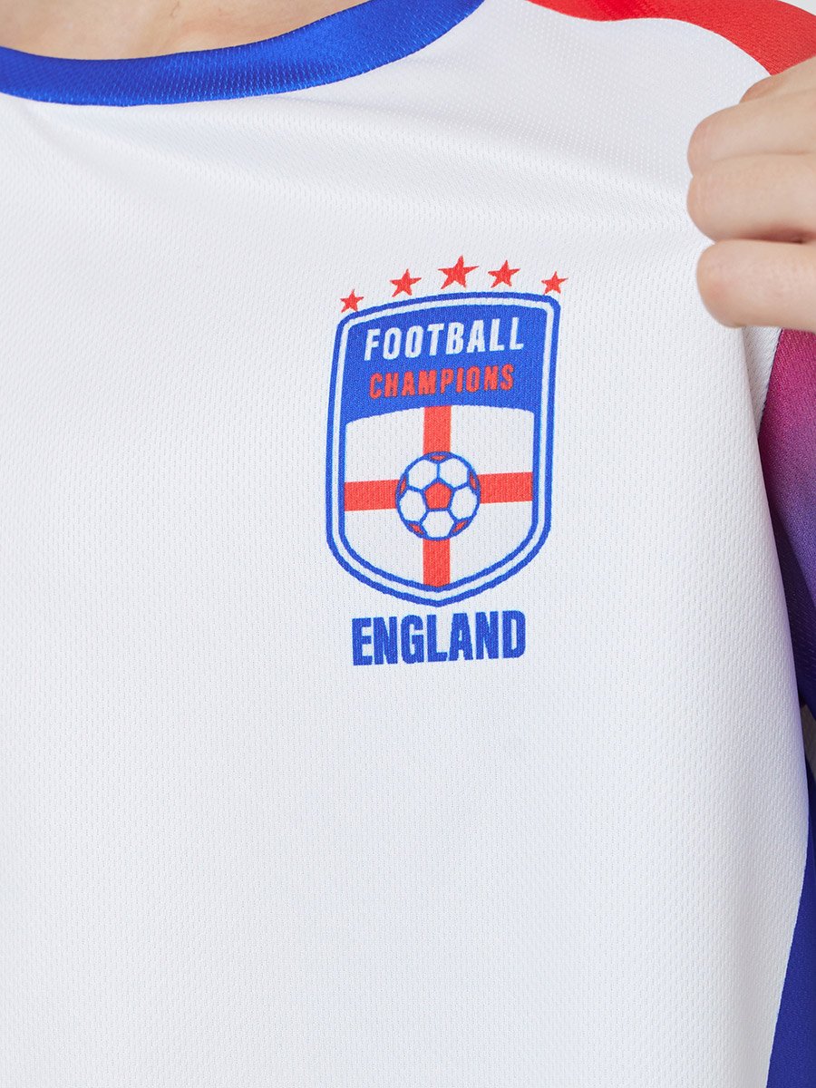 Teens England Print Jersey T-Shirt and Shorts Football Set
