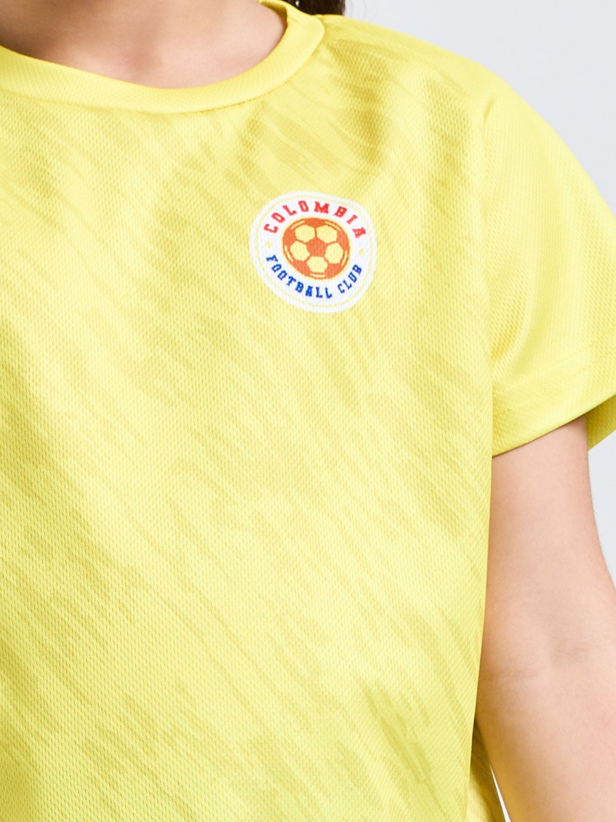 Kids Colombia Print Jersey T-Shirt and Shorts Football Set