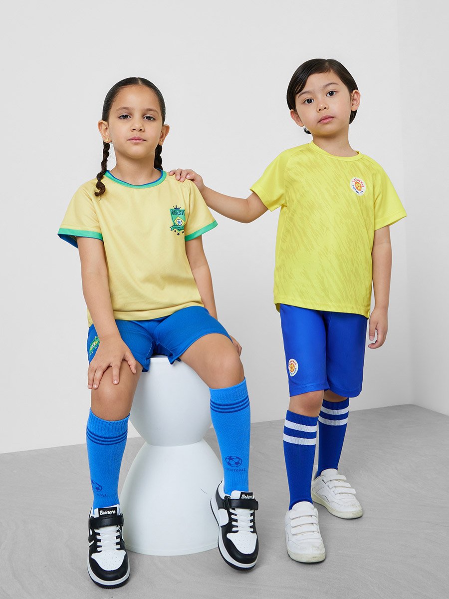 Kids Colombia Print Jersey T-Shirt and Shorts Football Set