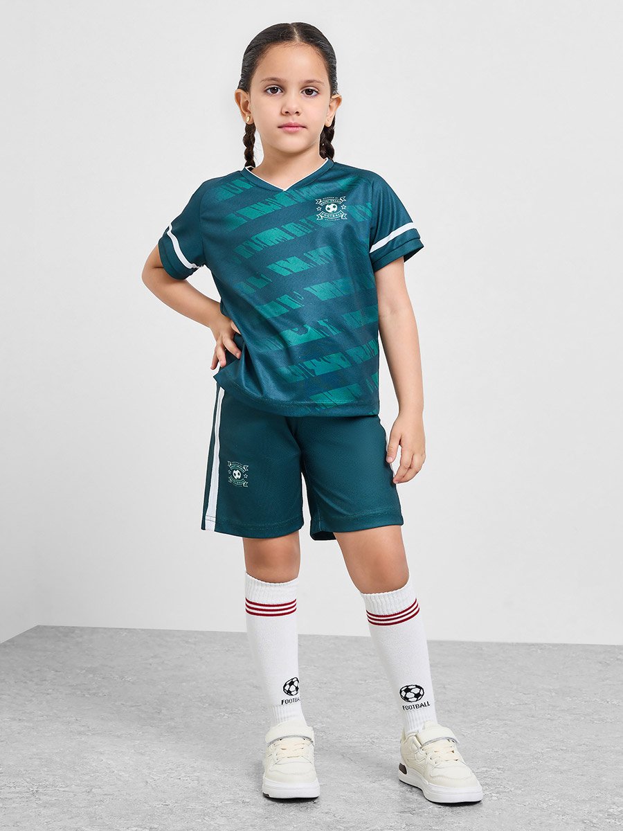 Kids KSA Print Jersey T-Shirt and Shorts Football Set