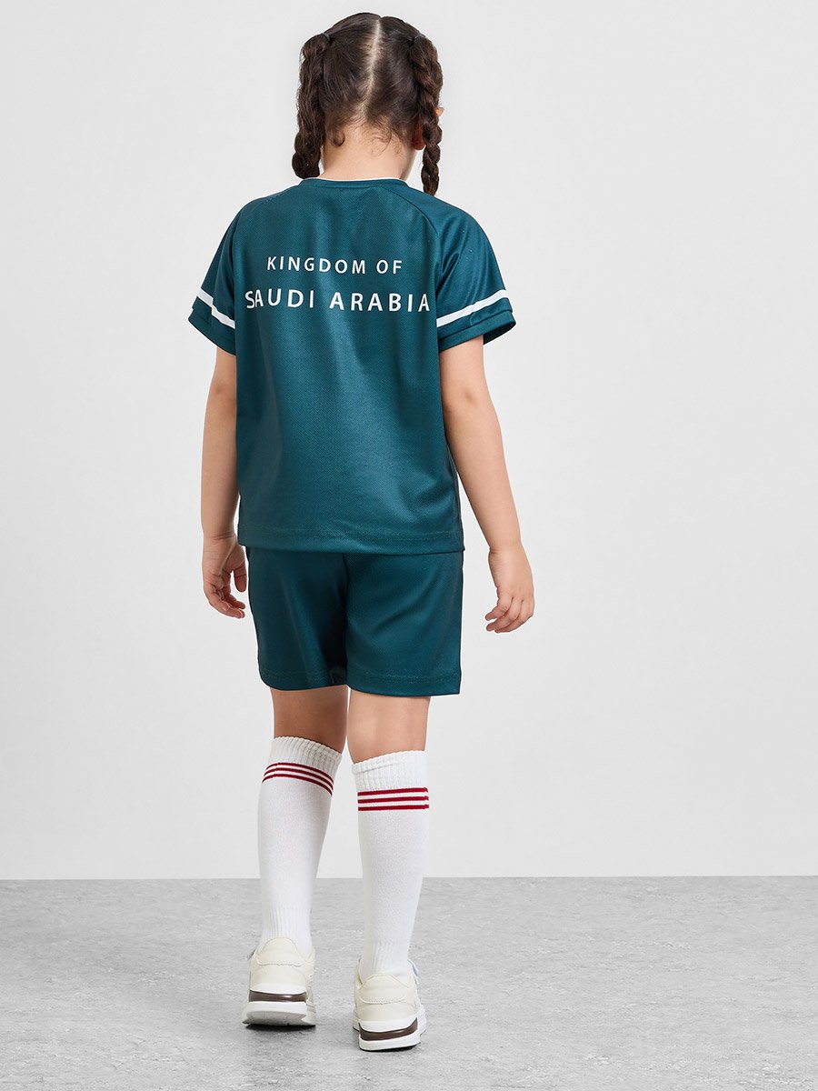 Kids KSA Print Jersey T-Shirt and Shorts Football Set