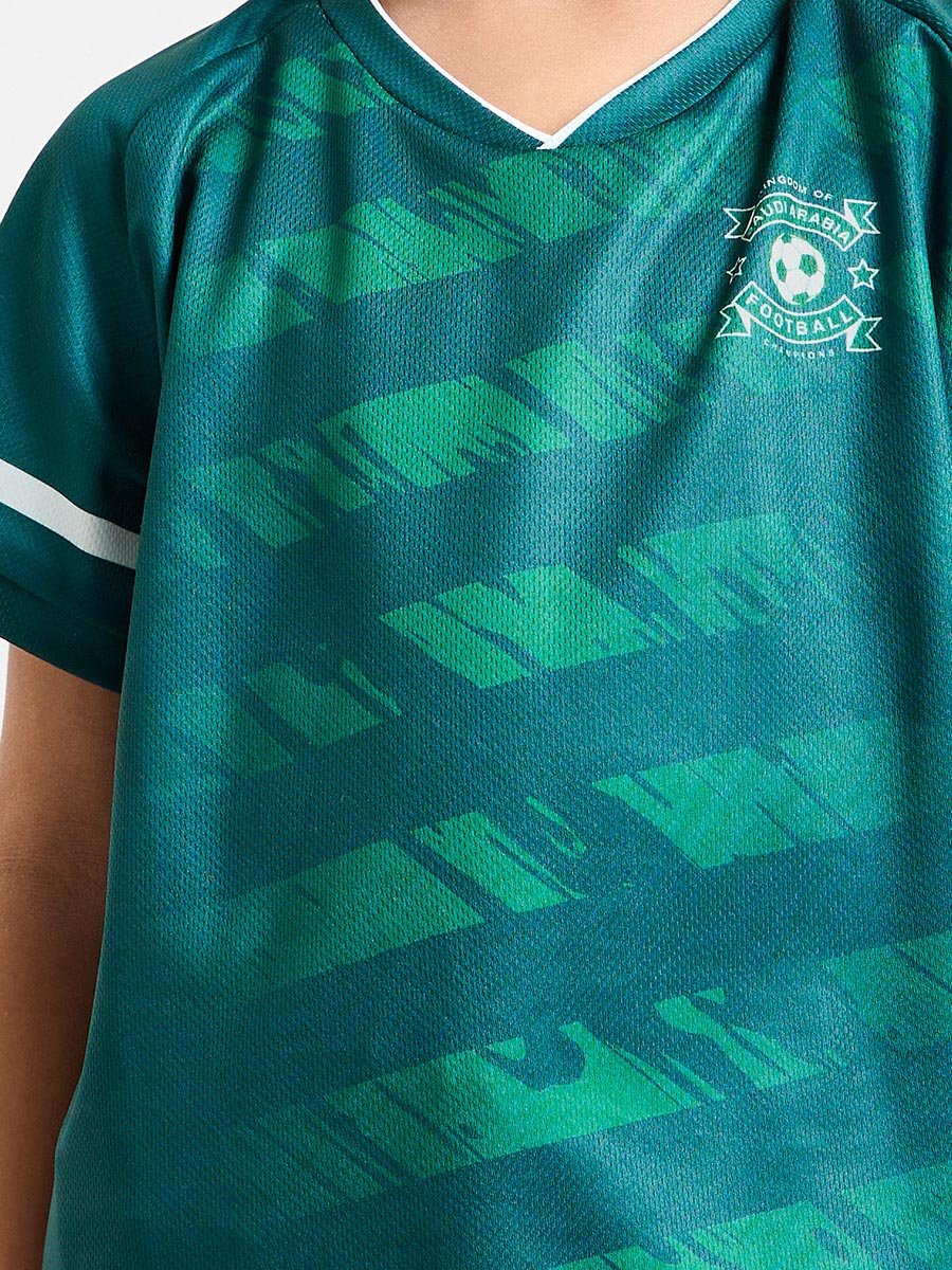 Kids KSA Print Jersey T-Shirt and Shorts Football Set