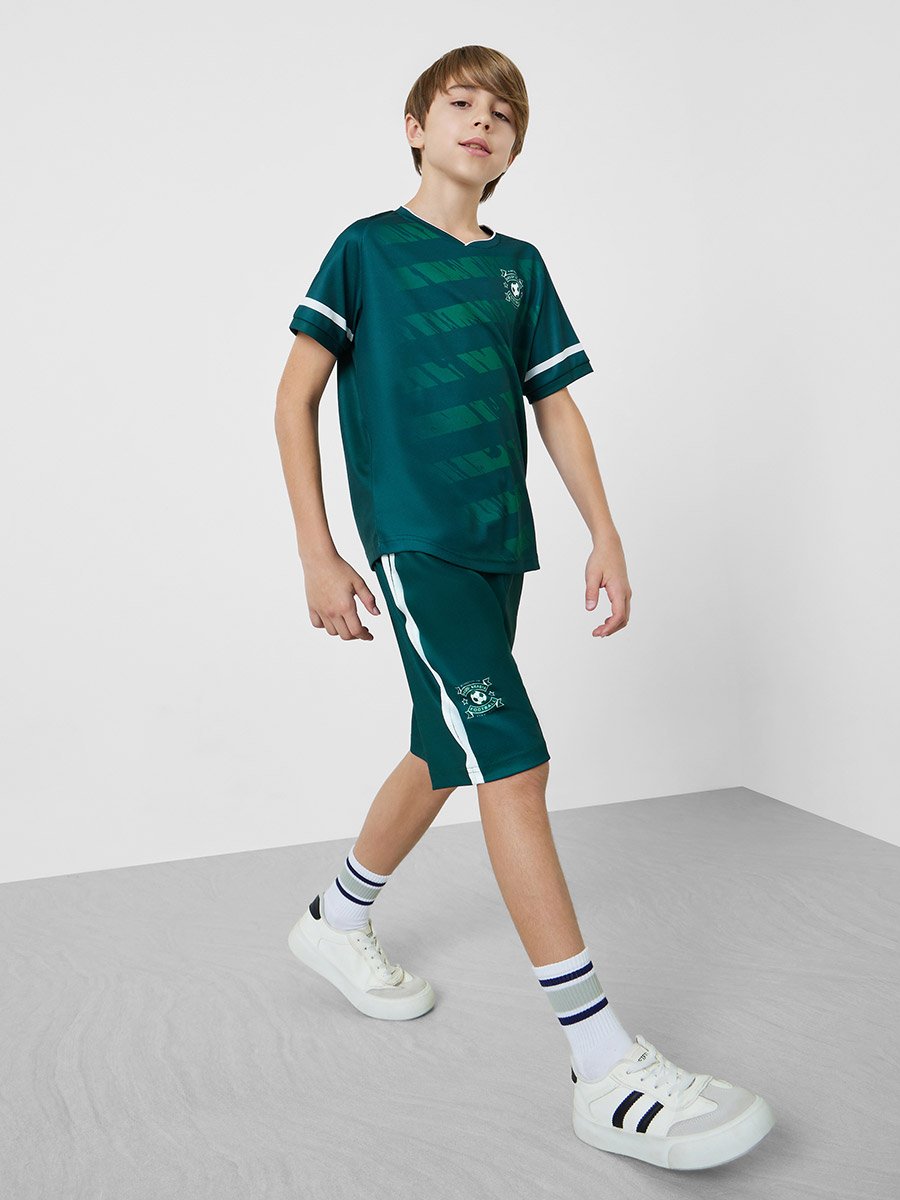 Teens KSA Print Jersey T-Shirt and Shorts Football Set
