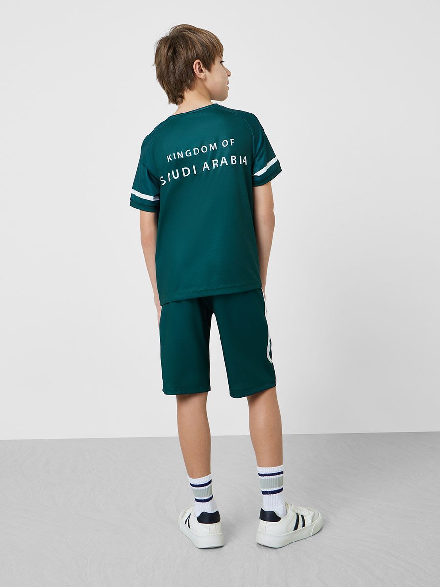 Teens KSA Print Jersey T-Shirt and Shorts Football Set