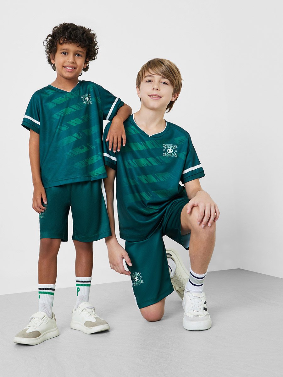 Teens KSA Print Jersey T-Shirt and Shorts Football Set