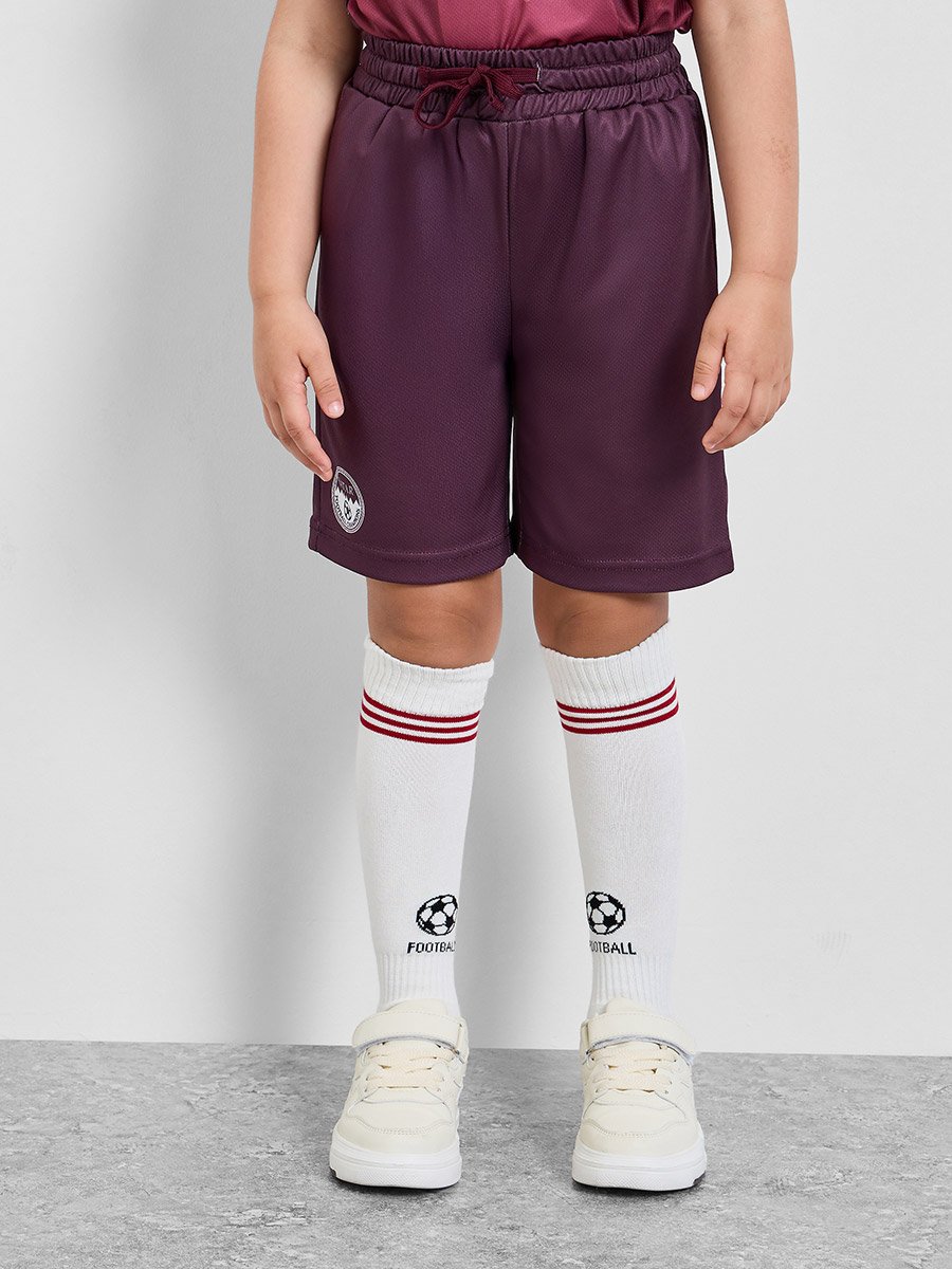 Kids Qatar Print Jersey T-Shirt and Shorts Football Set