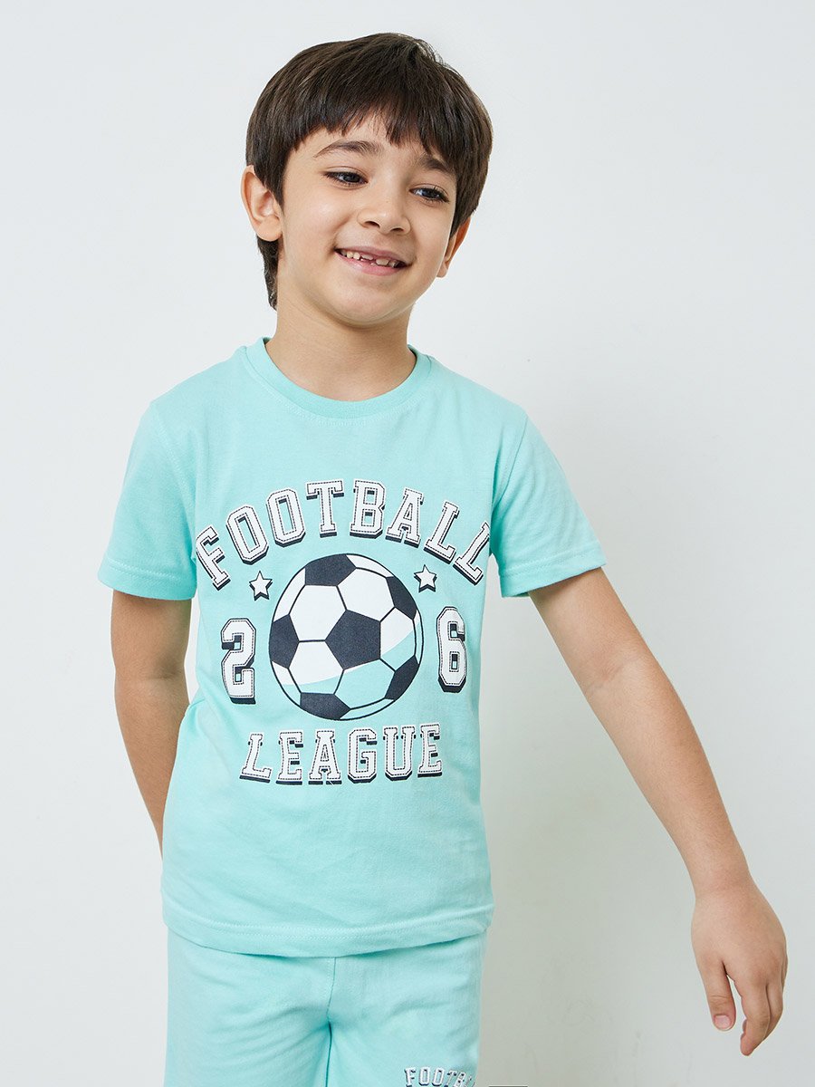 Boys Pack of 3 - Graphic Print Cotton T-Shirt, Shorts and Pyjama Set