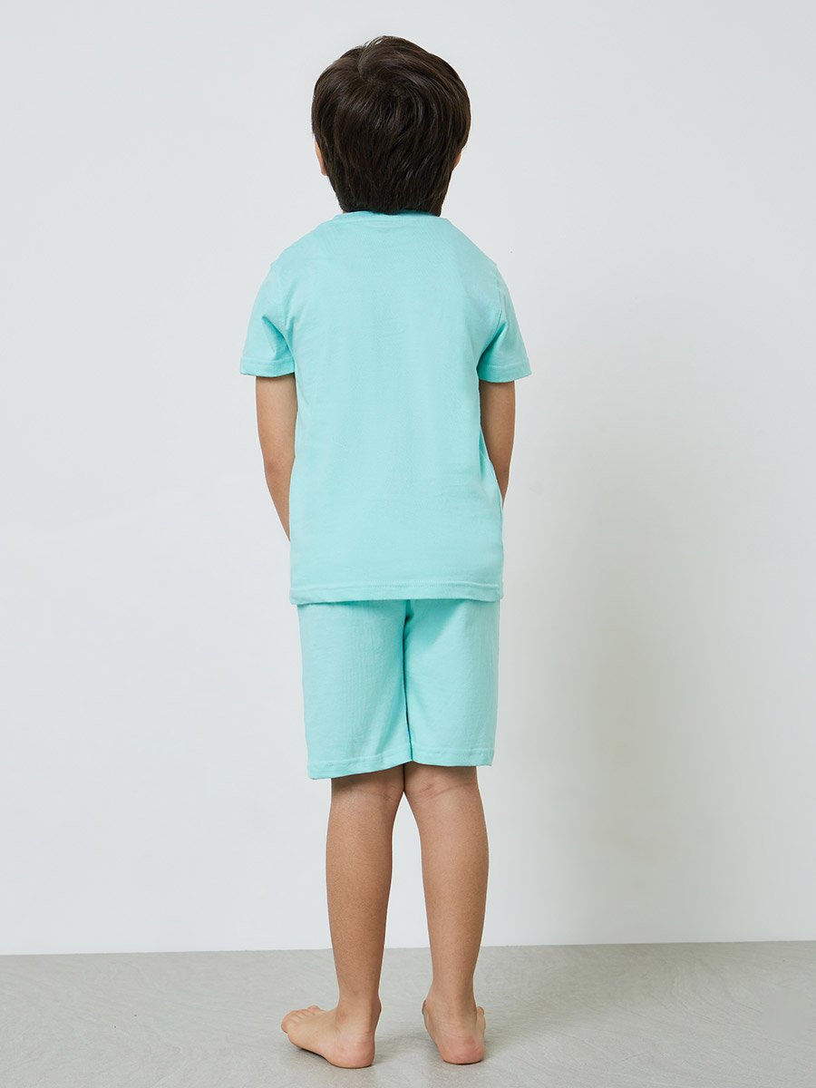 Boys Pack of 3 - Graphic Print Cotton T-Shirt, Shorts and Pyjama Set