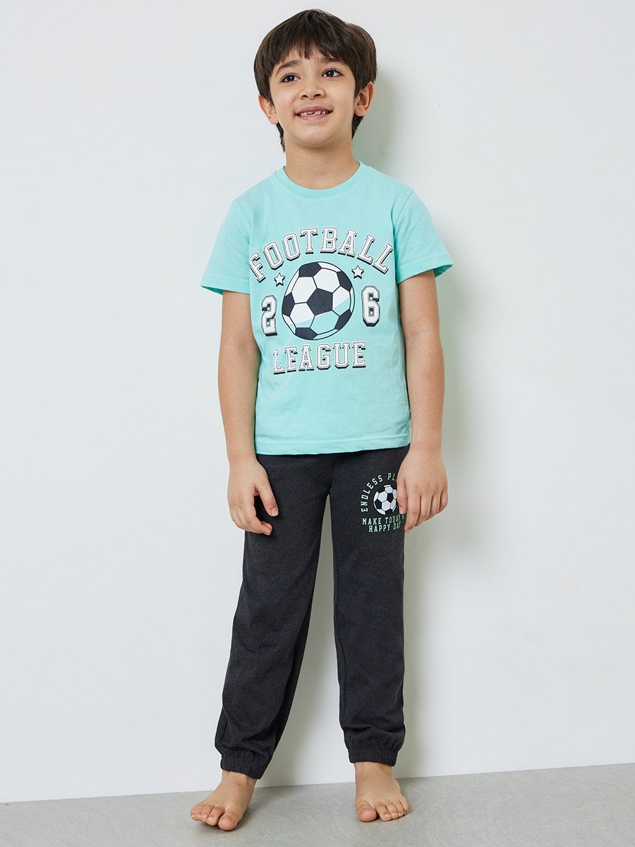 Boys Pack of 3 - Graphic Print Cotton T-Shirt, Shorts and Pyjama Set