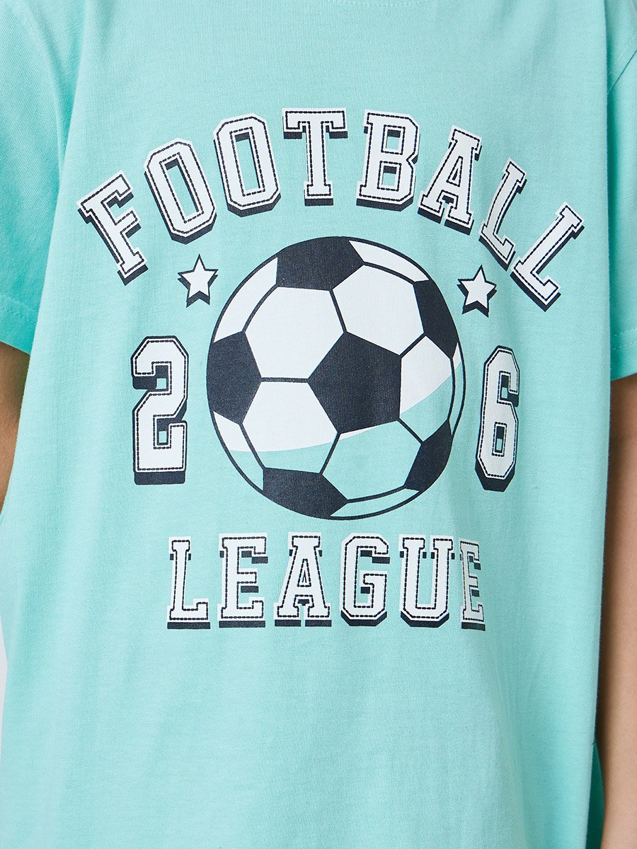 Boys Graphic Print T-Shirt and Pocket Details Short Pyjama Set