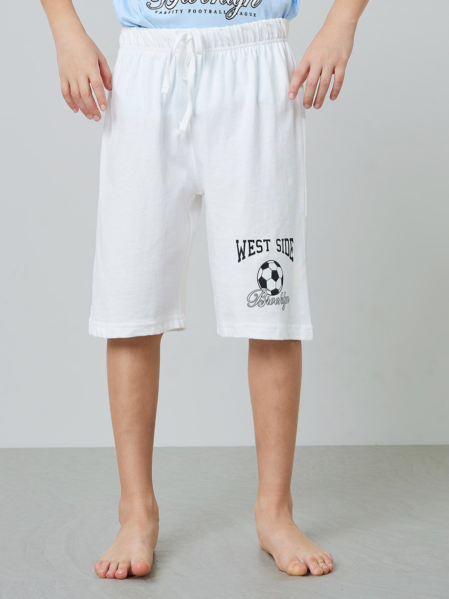 Boys Graphic Print T-Shirt and Shorts Pyjama Set