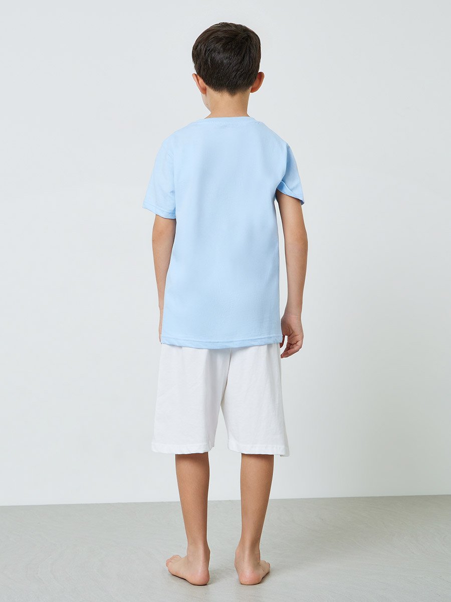 Boys Graphic Print T-Shirt and Shorts Pyjama Set