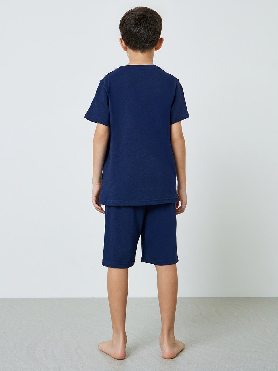 Boys Cotton Basketball Print T-Shirt and Shorts Set