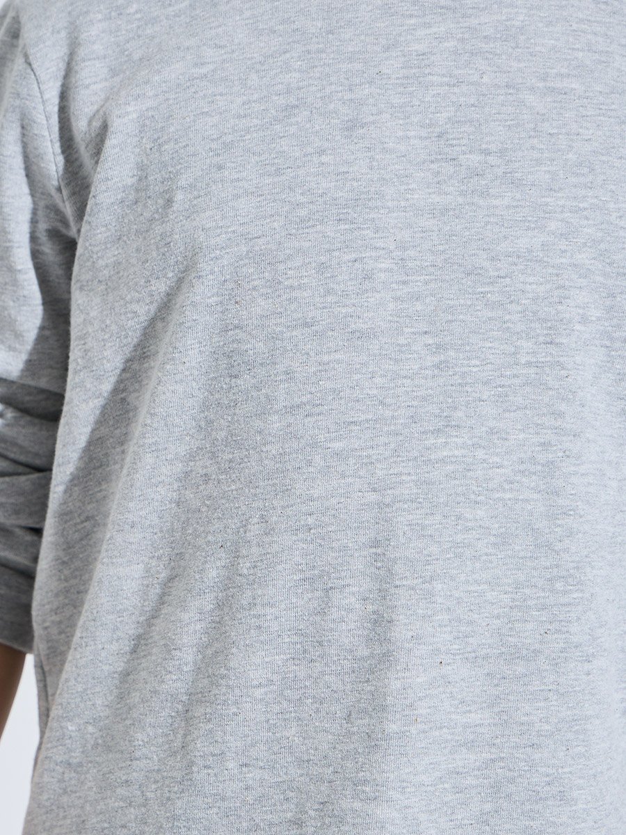 Kids Grey Cotton Long-Sleeve T-Shirt and Joggers Set-Unisex