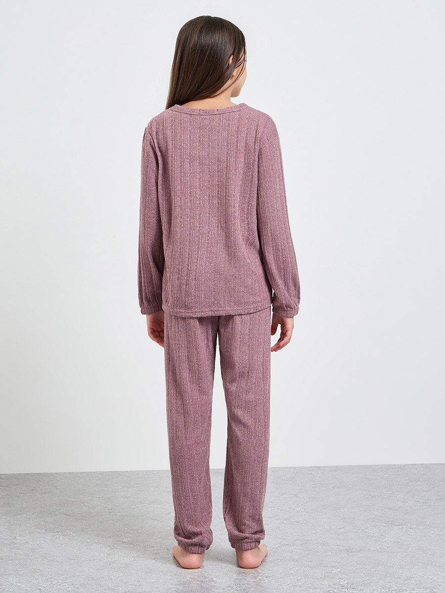 Teen Girls Long Sleeve Top and Cuffed Pyjama Set
