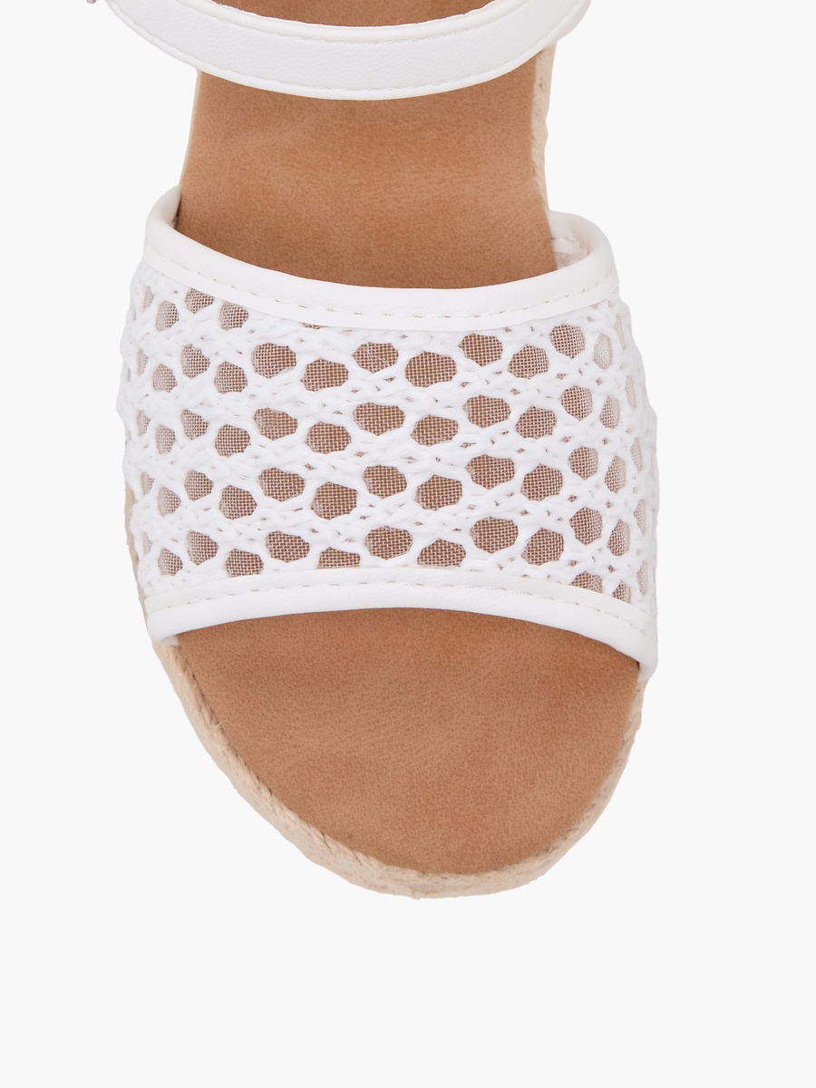 Girls Mesh Detail Espadrille Buckle Closure Sandals