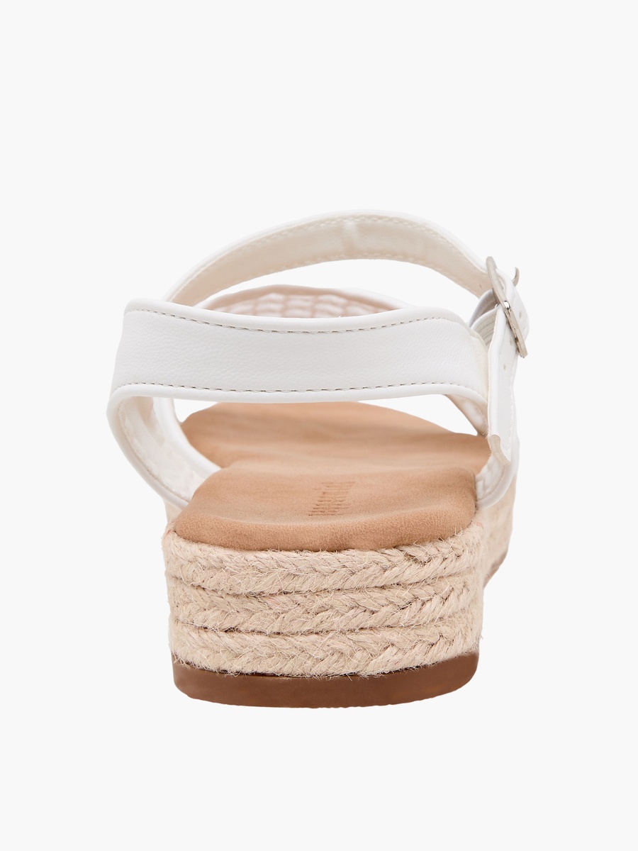 Girls Mesh Detail Buckle Closure Espadrille Sandals