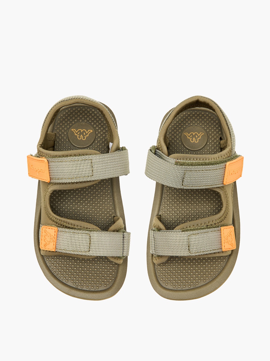 Logo Detail Sandals with Hook and Loop Closure