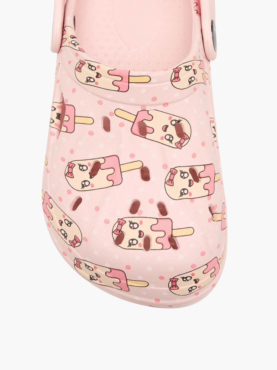 Girls Ice Cream Print Clogs