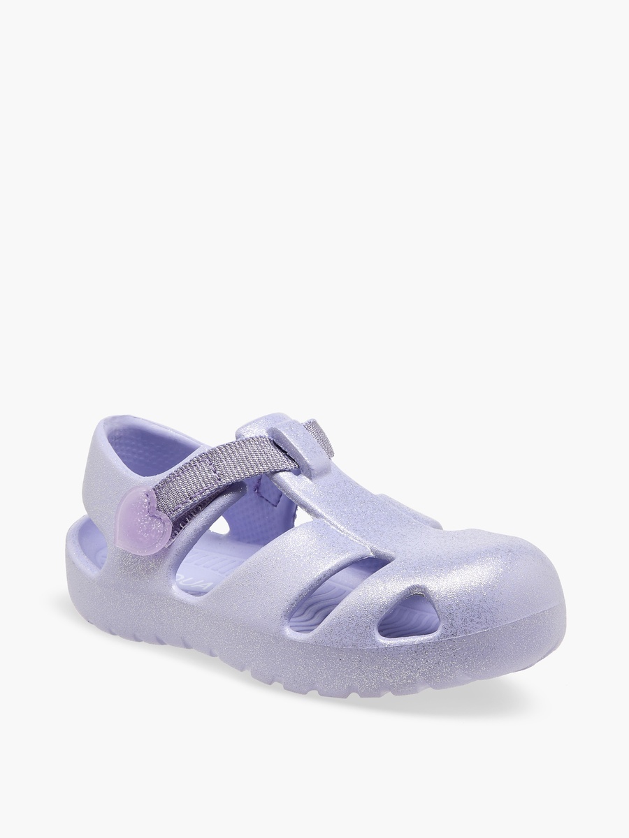 Girls Heart Applique Hook and Loop Fisherman Sandals