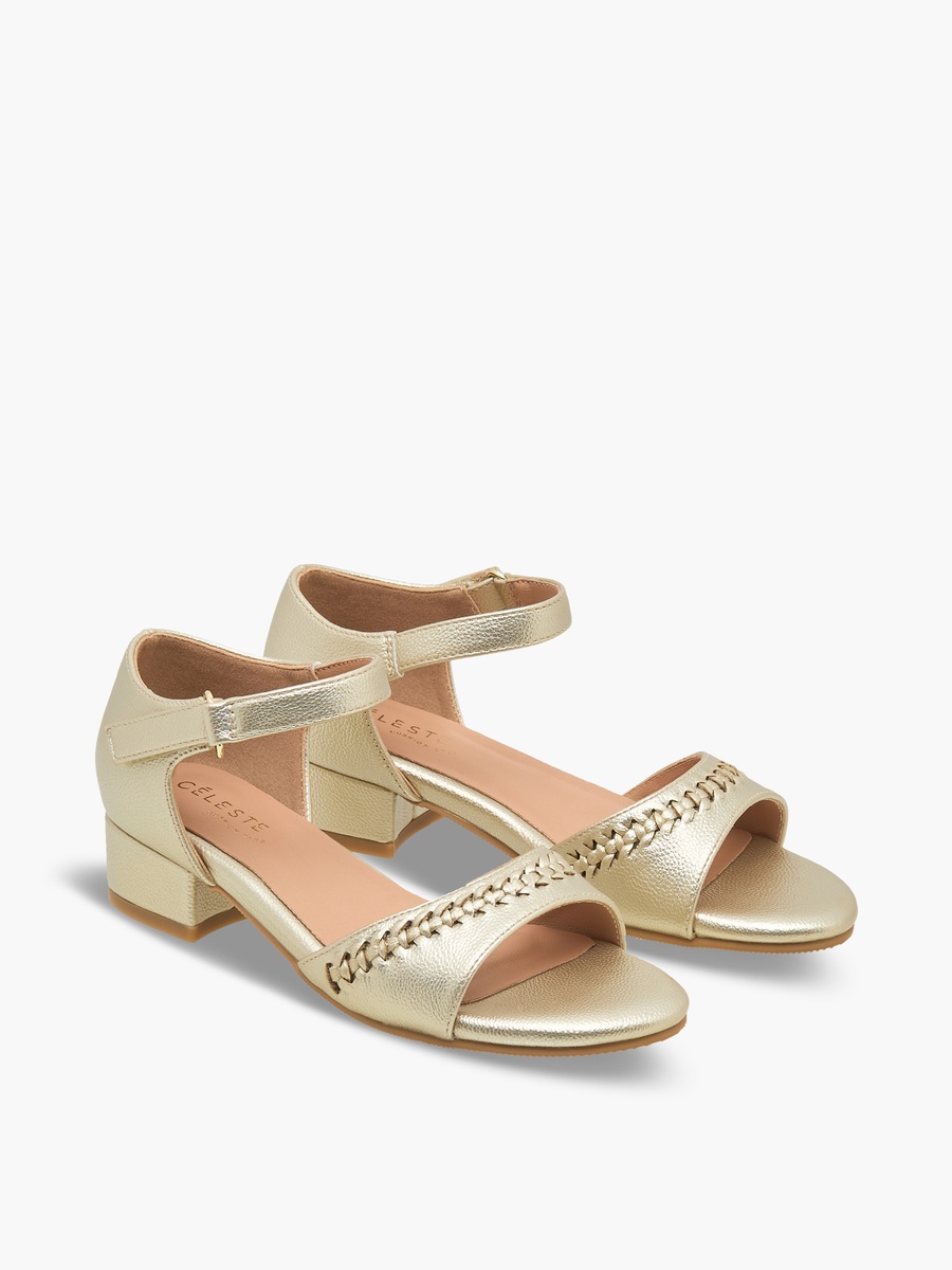 Girls Braided Block Heel Sandals