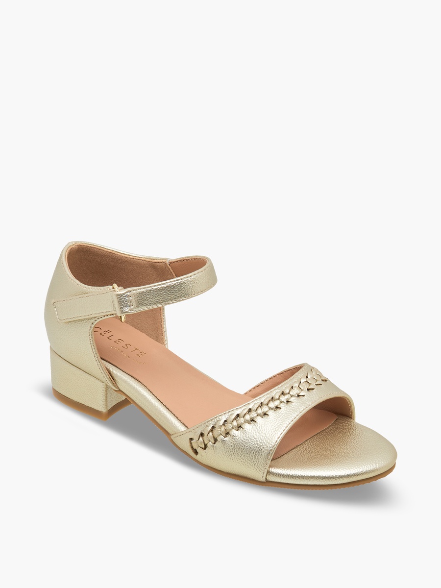 Girls Braided Block Heel Sandals